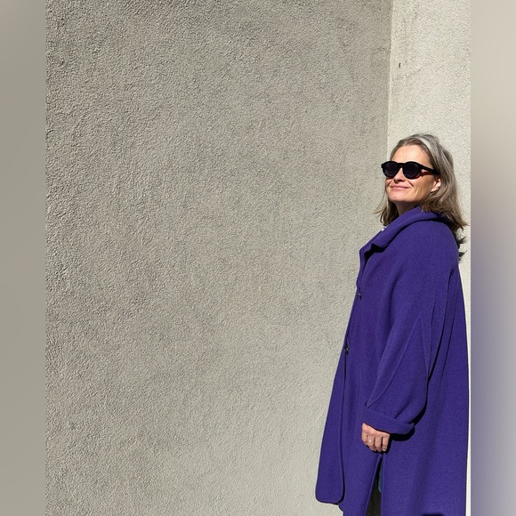 Austrian boiled wool minimalist oversize coat from Geiger 90s - Picture 2 of 9